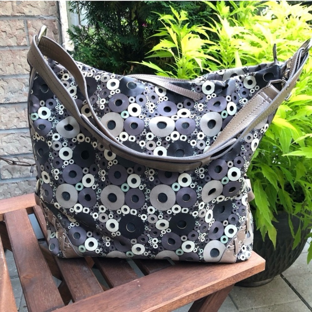Matteo Mio Leather Laser Cut Crossbody/Shoulder Bag